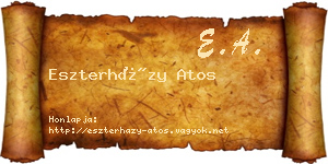 Eszterházy Atos névjegykártya
